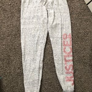 Gray justice sweat pants